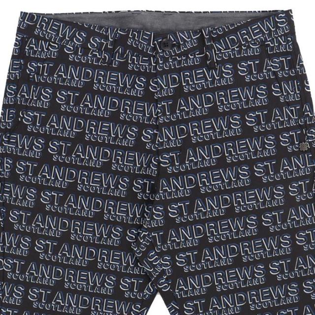 St ANDREWS GOLF 総柄 ロゴプリント ストレッチ ロングパンツ view2