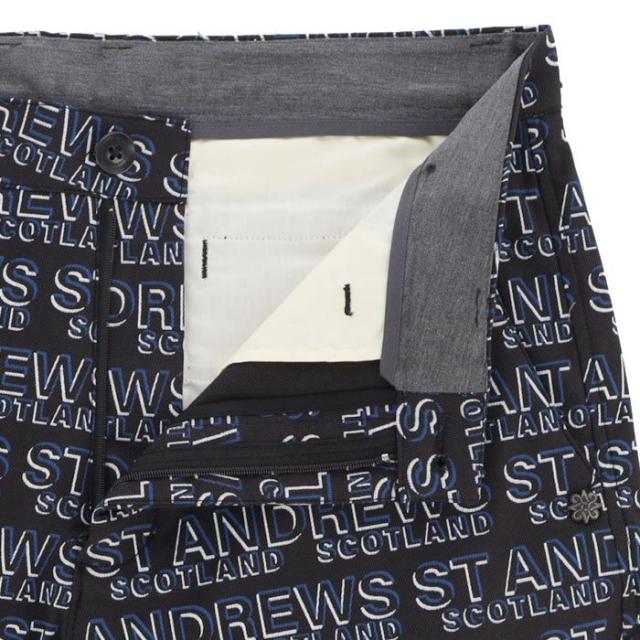 St ANDREWS GOLF 総柄 ロゴプリント ストレッチ ロングパンツ view3