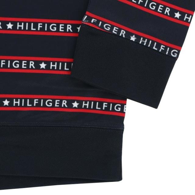 TOMMY HILFIGER GOLF ロゴボーダー柄 クローズドメッシュ生地 長袖 モックネックシャツ view3