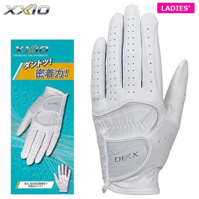 [2024年モデル] ダンロップ XXIO ゼクシオ レディース ダントツ密着グリップ ゴルフグローブ GGG-X021W ホワイト/ネイビー