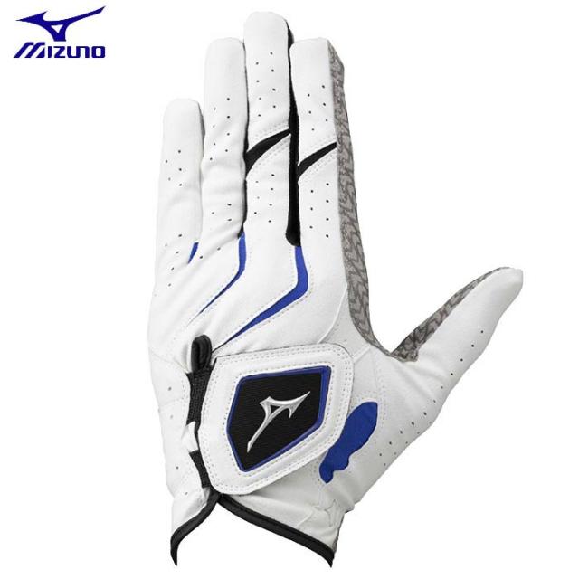 [2024年モデル] ミズノ メンズ W-GRIP ダブルグリップ 指先ショートタイプ ゴルフグローブ 5MJMS401 27 ホワイト×ブルー
