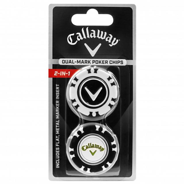 CALLAWAY GOLF ポーカーチップ デュアル マーカー 2個入り ホワイト/ブラック 0700215001307A view1