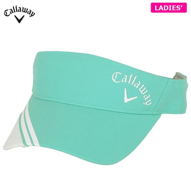 [2024年モデル] キャロウェイ レディース ロゴ刺繍 ライン切替 サンバイザー C24191207 1130 ライトグリーン