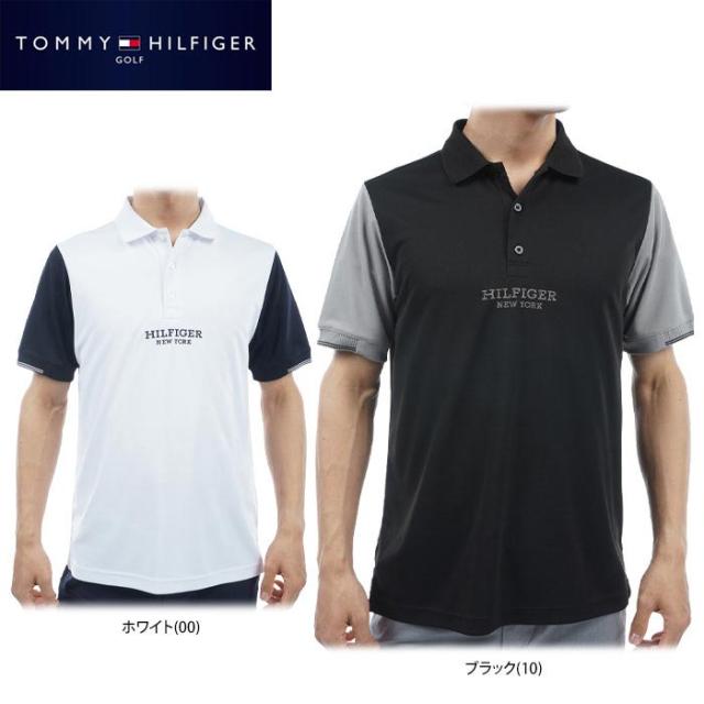 TOMMY HILFIGER GOLF ロゴ刺繍 カラーブロック リブ衿 半袖 ポロシャツ