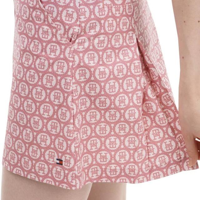 TOMMY HILFIGER GOLF ロゴデザイン 総柄プリント シアサッカー ストレッチ ボックスプリーツ スカート view4