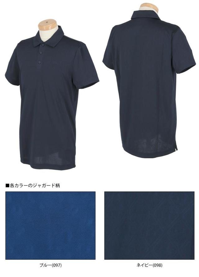J.LINDEBERG GOLF メッシュ生地 ジャガード柄 ストレッチ 半袖 ポロシャツ view1