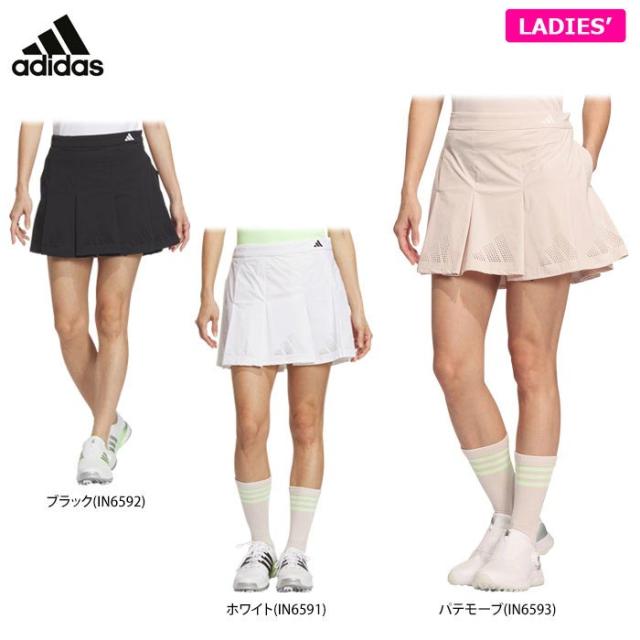 adidas GOLF ロゴパンチング ストレッチ インナーパンツ一体型 プリーツ スカート