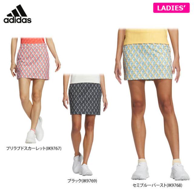 adidas GOLF 幾何学柄プリント 総柄 ストレッチ インナーパンツ一体型 スカート