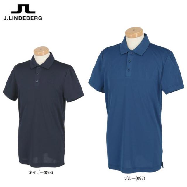 J.LINDEBERG GOLF メッシュ生地 ジャガード柄 ストレッチ 半袖 ポロシャツ