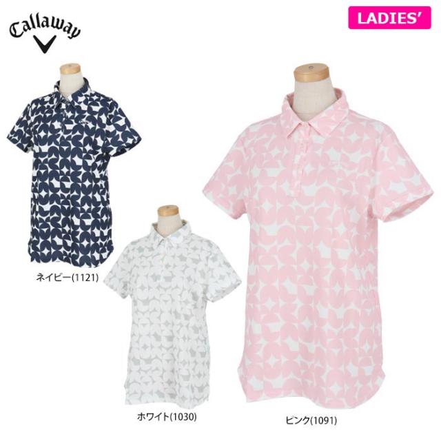 Callaway GOLF 幾何学柄 鹿の子 半袖 ポロシャツ