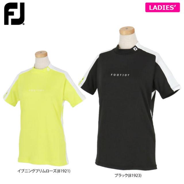 FootJoy GOLF ロゴプリント カラーブロック ストレッチ 半袖 モックネックシャツ