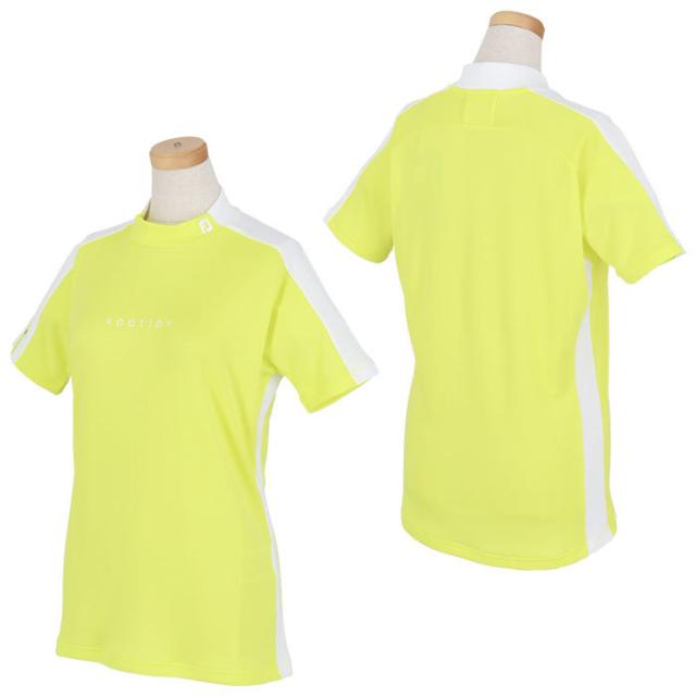 FootJoy GOLF ロゴプリント カラーブロック ストレッチ 半袖 モックネックシャツ view1
