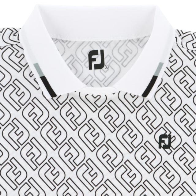 FootJoy GOLF ロゴデザイン 総柄プリント ストレッチ 半袖 スキッパーカラー シャツ view2