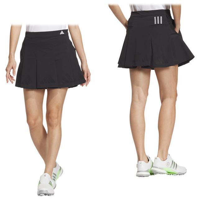 adidas GOLF ロゴパンチング ストレッチ インナーパンツ一体型 プリーツ スカート view1