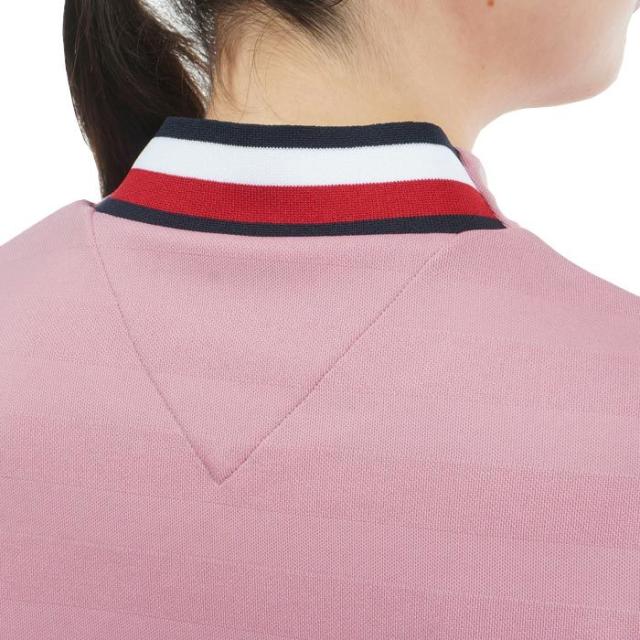 TOMMY HILFIGER GOLF ロゴプリント ボーダー ジャガード ストレッチ 半袖 モックネックシャツ view3