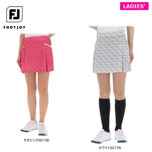 FootJoy GOLF アウトラインロゴプリント 総柄 メッシュ生地 インナーパンツ一体型 スカート