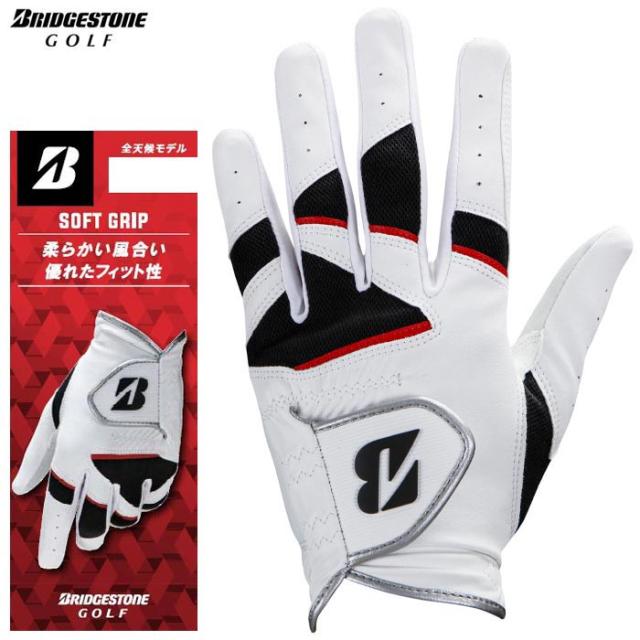 [2024年モデル] ブリヂストン メンズ SOFT GRIP ソフトグリップ ゴルフグローブ GL2404 WH ホワイト