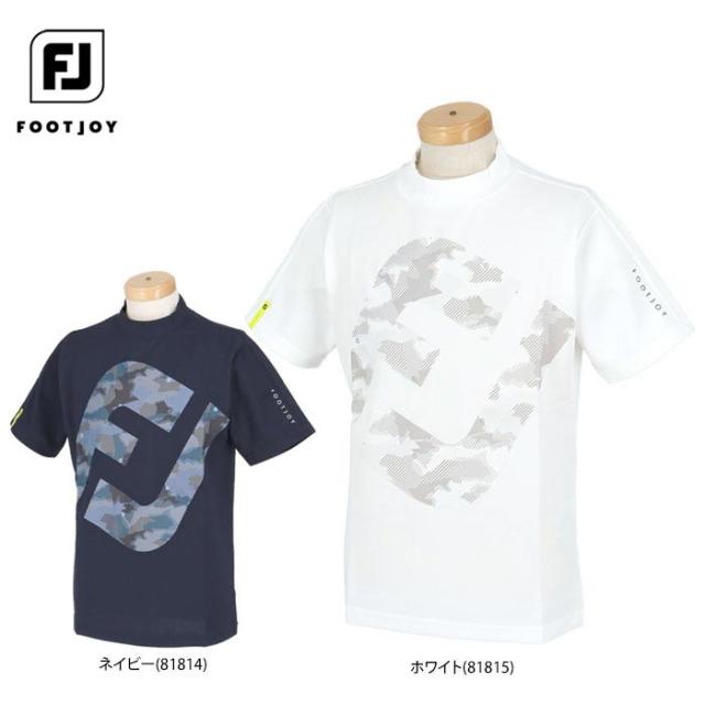 FootJoy GOLF ビッグロゴプリント カモフラージュ ストレッチ 半袖 モックネックシャツ