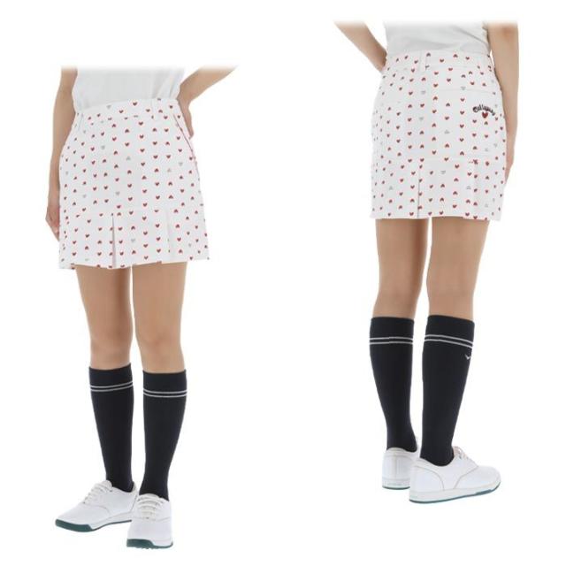 Callaway GOLF ラブキャロウェイ ハートプリント 総柄 裾プリーツ スカート view1