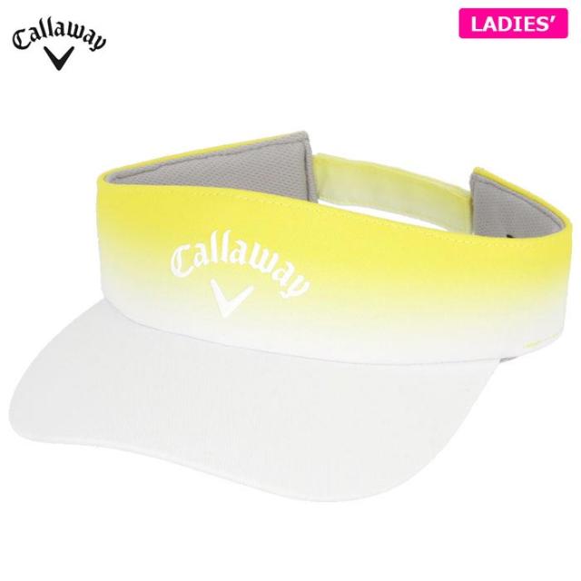 [2024年モデル] キャロウェイ レディース ロゴプリント グラデーション サンバイザー C24191215 1060 イエロー