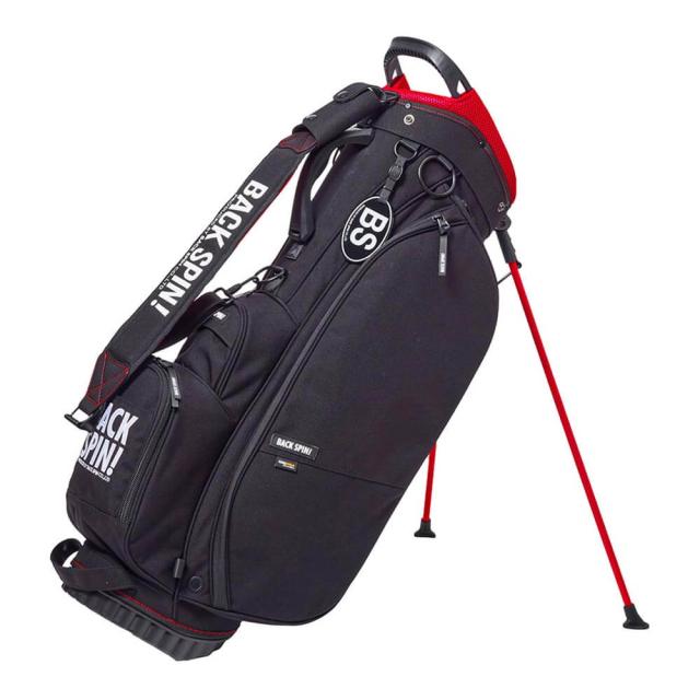 バックスピンゴルフ 軽量 スタンド キャディバッグ BSBD01C004 BK/RD ブラック/レッド