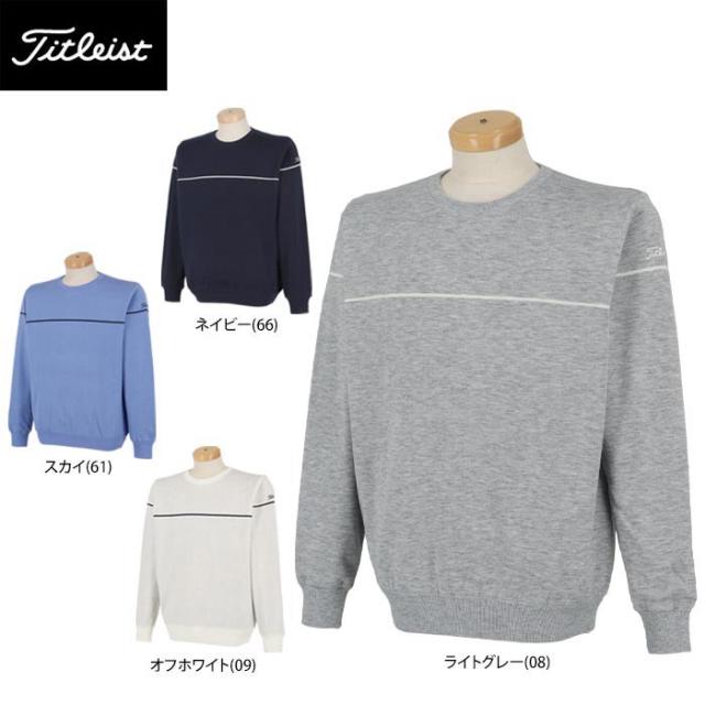 Titleist GOLF 防風裏地 ストレッチ ラインデザイン 長袖 クルーネック セーター