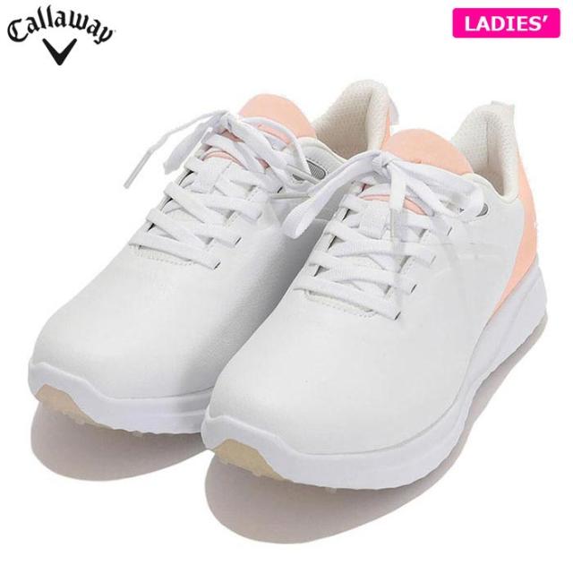 [2024年モデル] キャロウェイ レディース ANZA アンザ スパイクレス ゴルフシューズ C24986240 1031 ホワイト/ピンク
