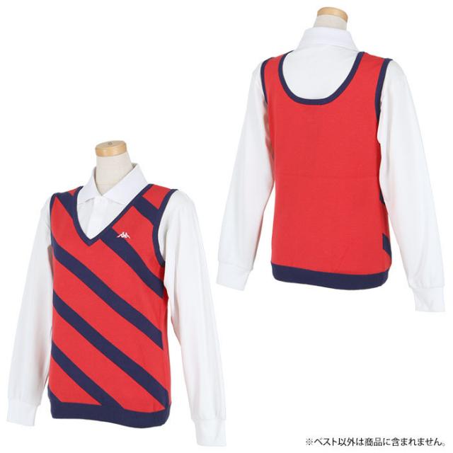 Kappa GOLF ロゴ刺繍 ストライプ柄 Vネック ニット ベスト view1