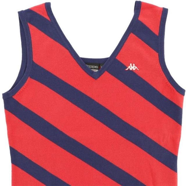 Kappa GOLF ロゴ刺繍 ストライプ柄 Vネック ニット ベスト view2