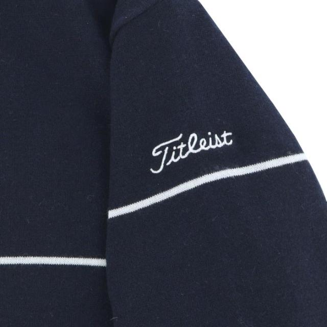 Titleist GOLF 防風裏地 ストレッチ ラインデザイン 長袖 クルーネック セーター view3