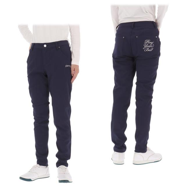 PING GOLF ストレッチ バックロゴ刺繍 ツイル 5ポケット ロングパンツ view1