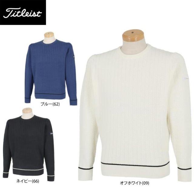 Titleist GOLF ヘリンボーン編み 長袖 クルーネック セーター