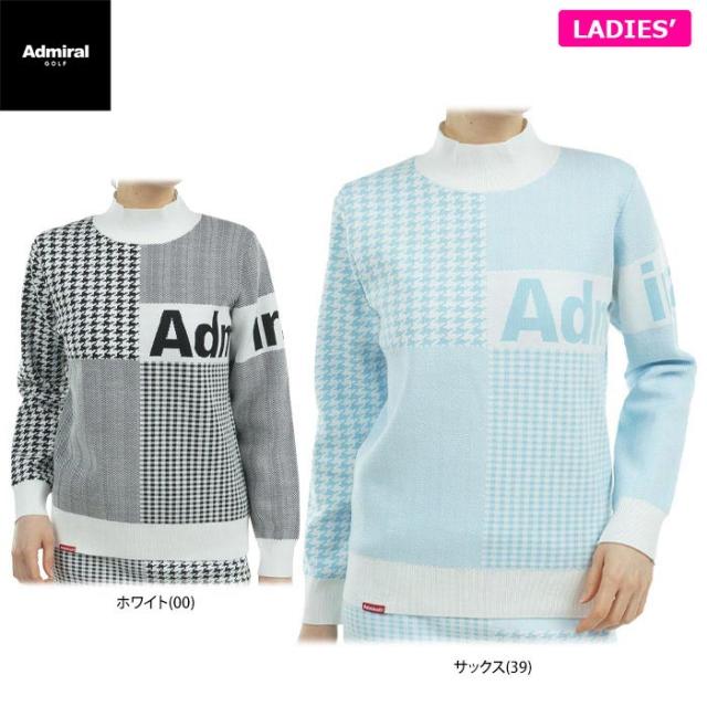 Admiral GOLF ロゴジャガード パターンミックス 長袖 ボトルネック セーター