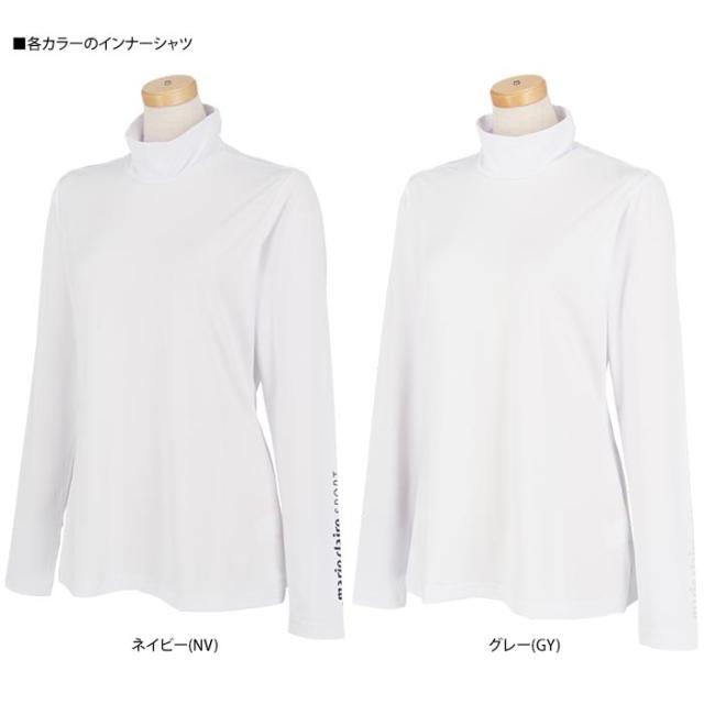 marie claire GOLF ロゴプリント 配色切替 フード ベスト & 長袖 ハイネック インナーシャツ view2