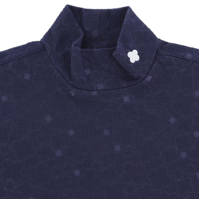 marie claire GOLF フラワーエンボス 総柄 UVカット 長袖 モックネックシャツ view2