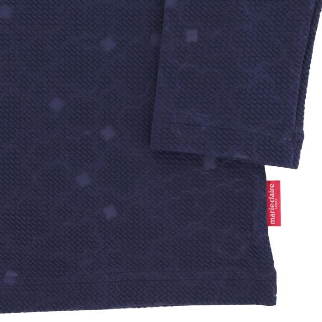 marie claire GOLF フラワーエンボス 総柄 UVカット 長袖 モックネックシャツ view3