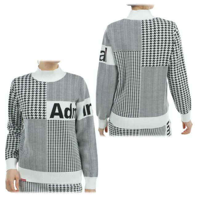 Admiral GOLF ロゴジャガード パターンミックス 長袖 ボトルネック セーター view1