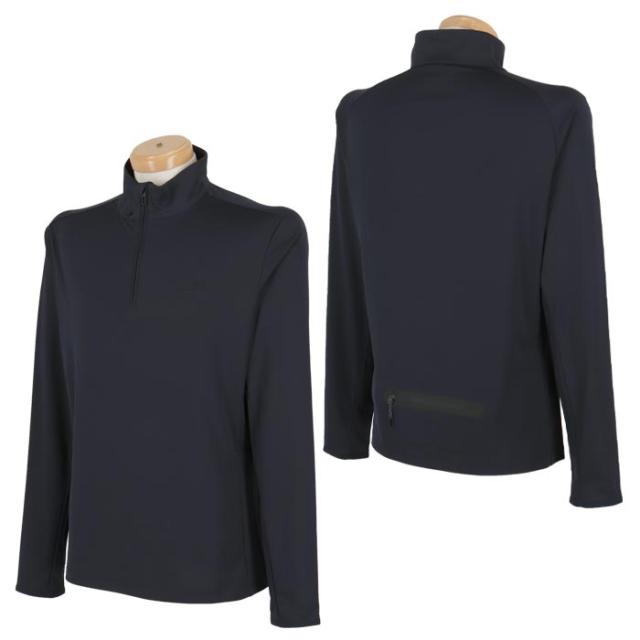 J.LINDEBERG GOLF 保温 サイドメッシュ切替 長袖 ハーフジップ モックネックシャツ view1