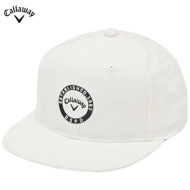 [2024年モデル] キャロウェイ メンズ ロゴワッペン コーデュロイ フラットブリム キャップ C24291104 1030 ホワイト