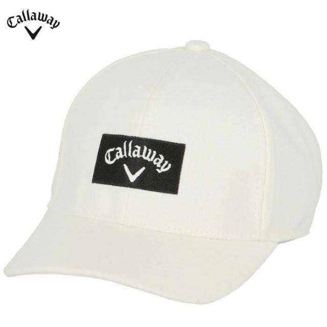 [2024年モデル] キャロウェイ メンズ ロゴ刺繍 フランネル キャップ C24291109 1030 ホワイト