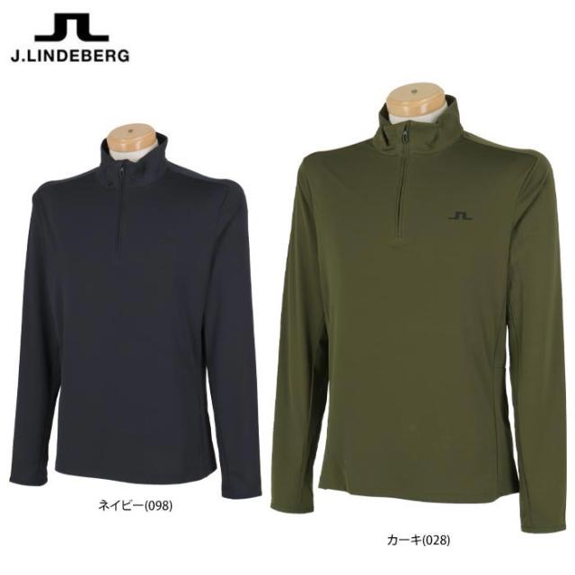 J.LINDEBERG GOLF 保温 サイドメッシュ切替 長袖 ハーフジップ モックネックシャツ