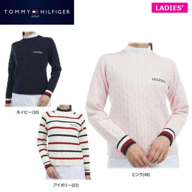 TOMMY HILFIGER GOLF ケーブル編み 長袖 クルーネック セーター