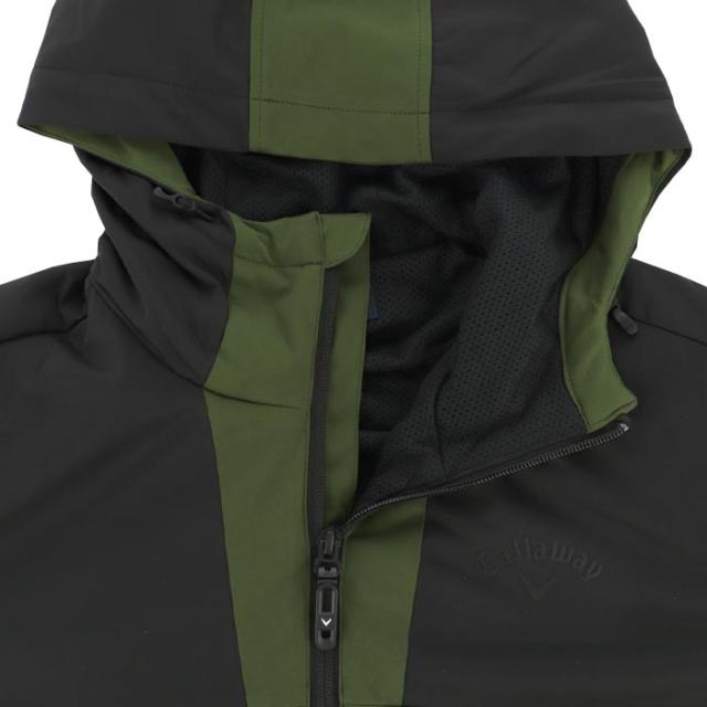 Callaway GOLF スターストレッチ カラーブロック メッシュ裏地 収納袋付き 長袖 フルジップ フード付き ブルゾン view3