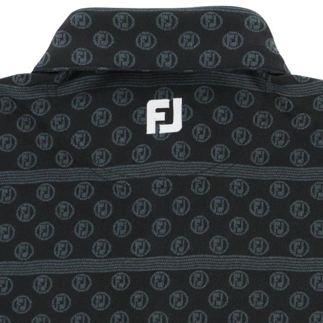 FootJoy GOLF ロゴジャカード ボーダー柄 ストレッチ 長袖 ポロシャツ view3
