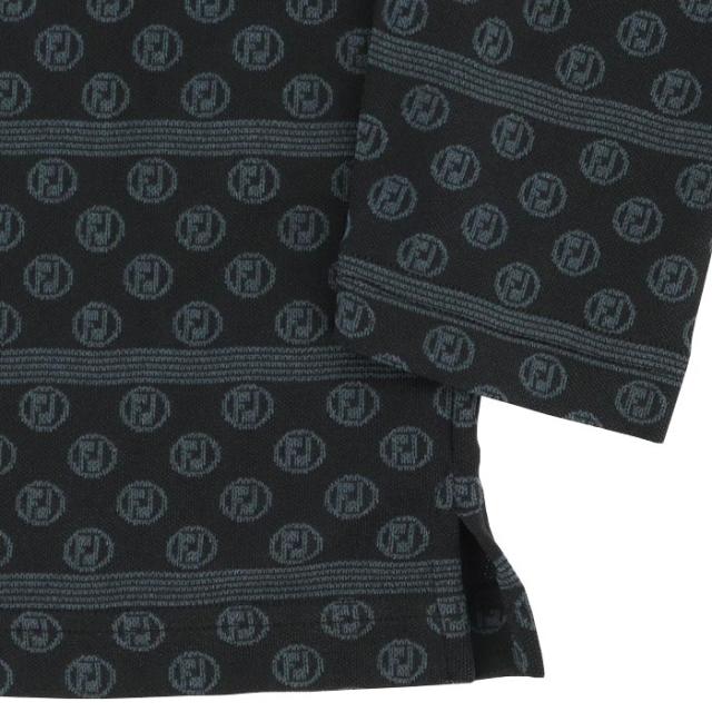 FootJoy GOLF ロゴジャカード ボーダー柄 ストレッチ 長袖 ポロシャツ view4