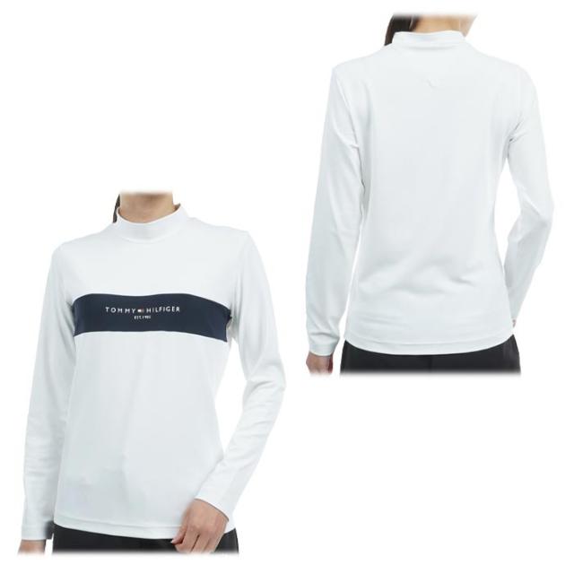TOMMY HILFIGER GOLF 胸ボーダー UVケア 長袖 モックネックシャツ view1