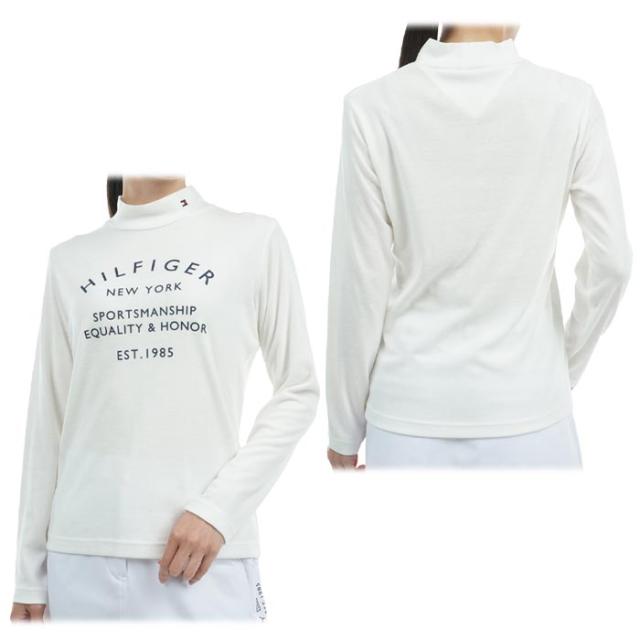 TOMMY HILFIGER GOLF 起毛生地 ロゴプリント 長袖 モックネックシャツ view1