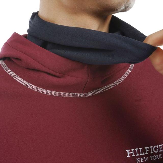 TOMMY HILFIGER GOLF ロゴ刺繍 裏微起毛 ストレッチ 長袖 ネックウォーマー付き スウェット フーディー view2