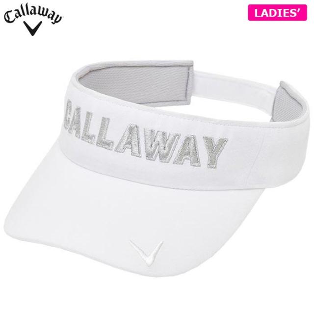 [2024年モデル] キャロウェイ レディース シルバーロゴ刺繍 スエード調 サンバイザー C24291211 1030 ホワイト