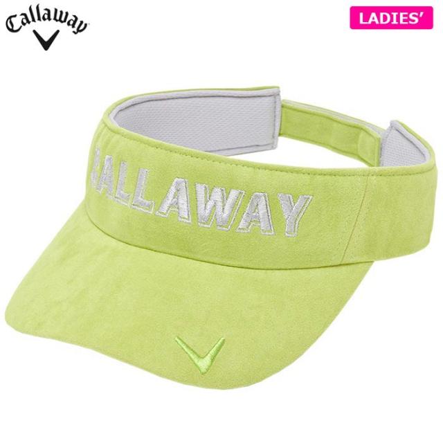 [2024年モデル] キャロウェイ レディース シルバーロゴ刺繍 スエード調 サンバイザー C24291211 1130 ライトグリーン
